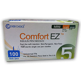 Comfort EZ Pen Needles Mini - 31G 5mm 3/16 - BX 100