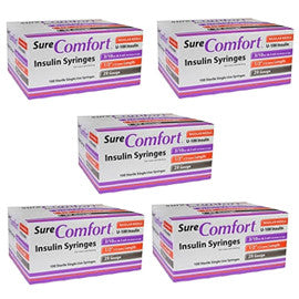 Surecomfort U 100 Insulin Syringes 29g 3 10cc 1 2in 100 Bx Case Of 5 Diabetes Supply Store