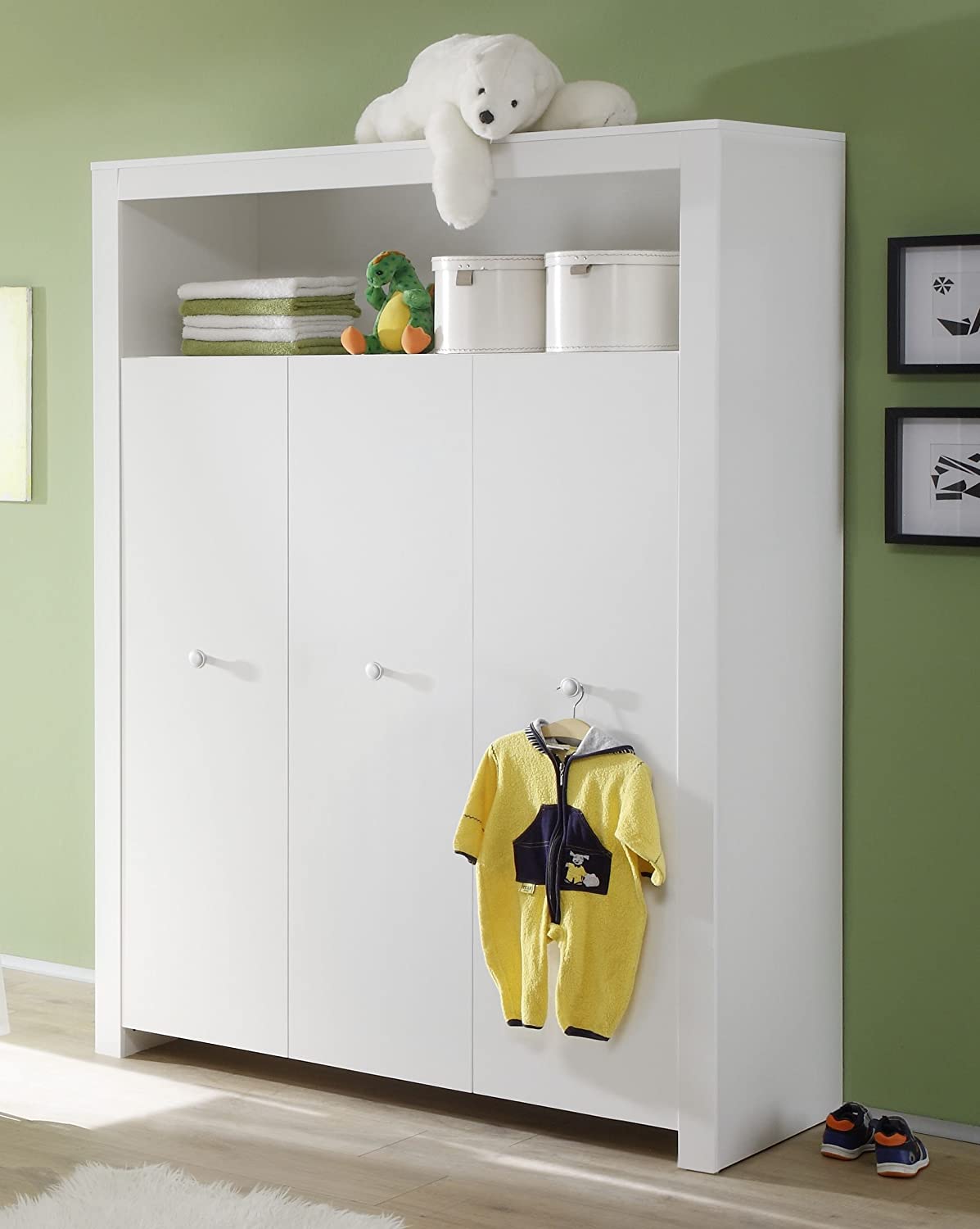 Billede af Furnline børneværelses garderobe Olivia, Hvid, træ, 130x54x186 cm