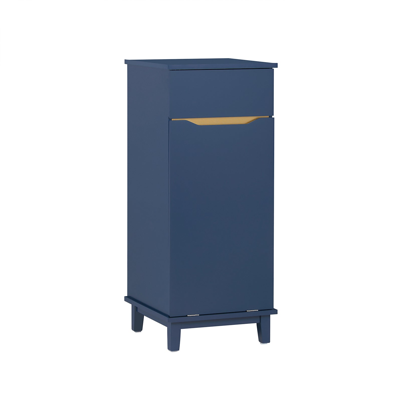 Billede af Badeværelsesskab med vasketøjskurv, 40x40x96 cm, blå