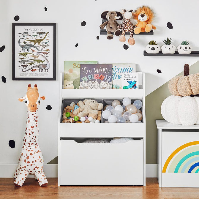Billede af Børnereol / legetøjsreol til børneværelset, 32x80x63 cm, hvid