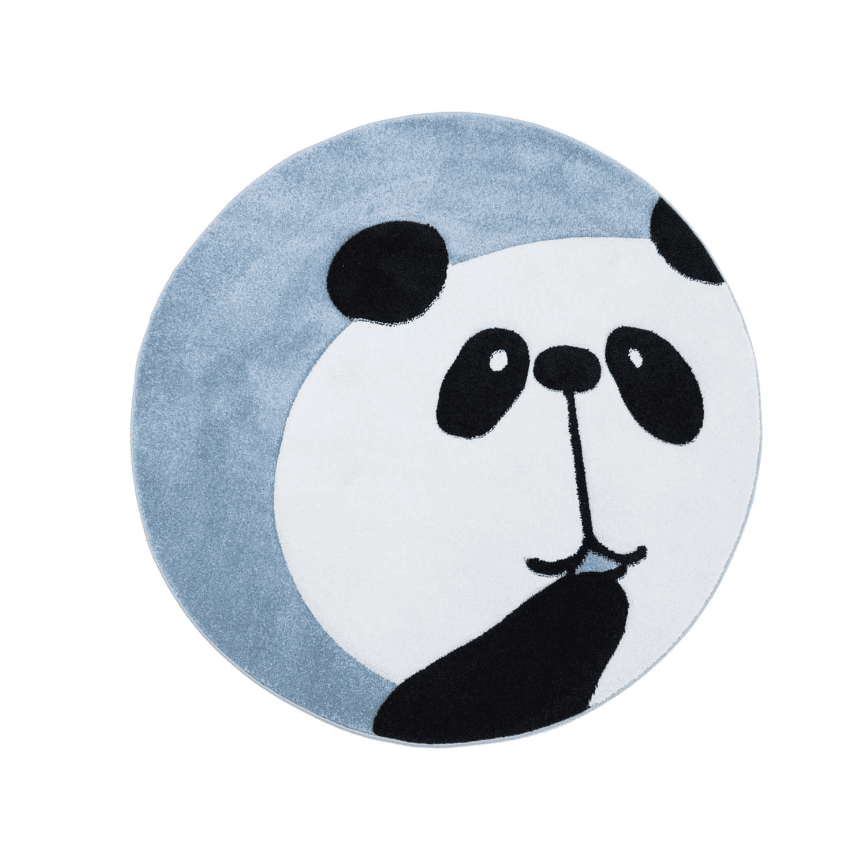 Se Børnetæppe Panda Bueno 1389 blå 160x160 cm rundt hos Lammeuld.dk