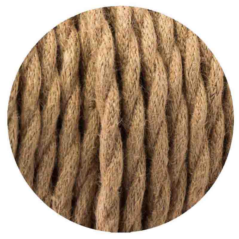 Billede af Tekstilkabel, lampekabel, stofkabel 2x0,75mmÂ², flettet, jute