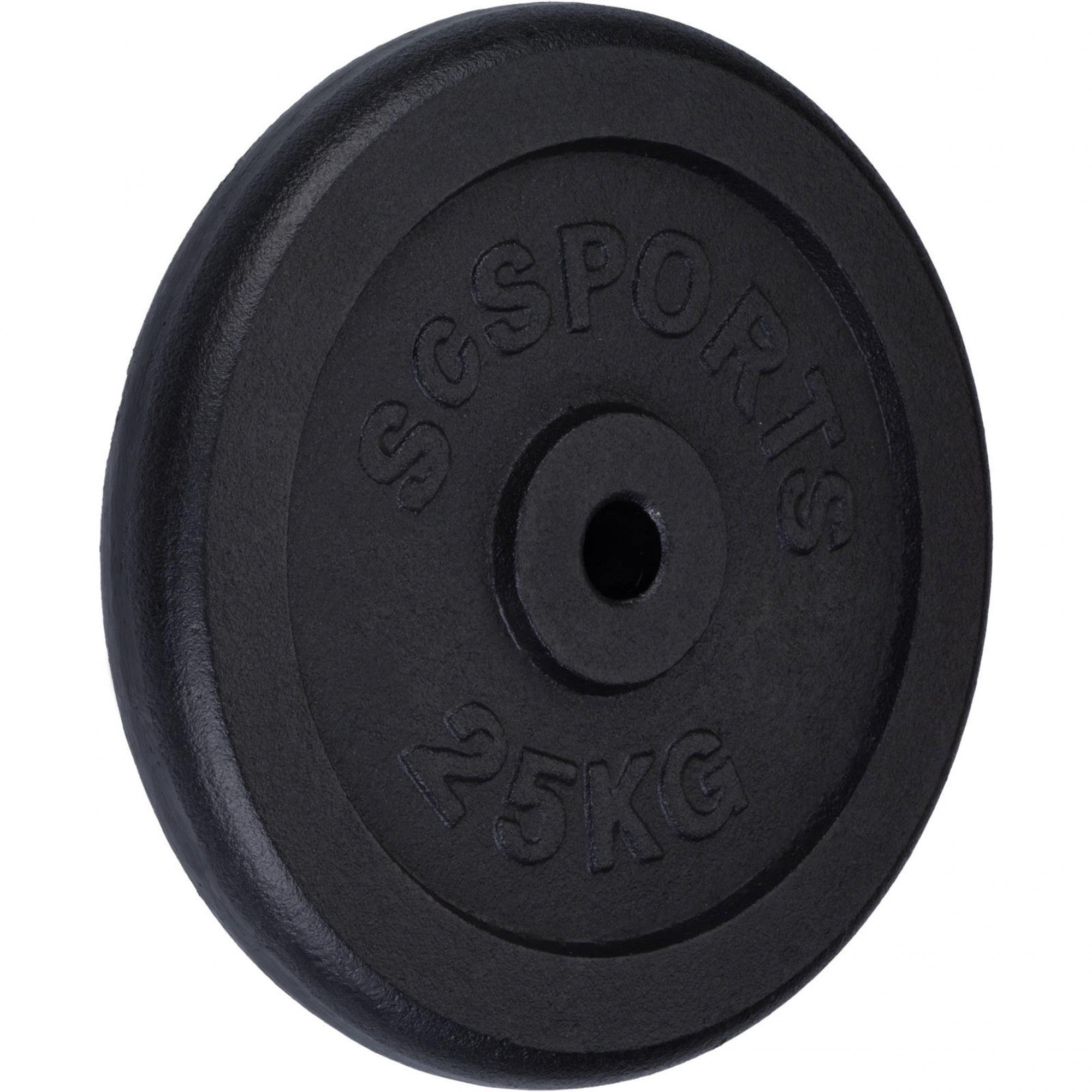 Vægtskiver – enkelt, 25 kg, Ø 30/31 mm, støbejern, sort