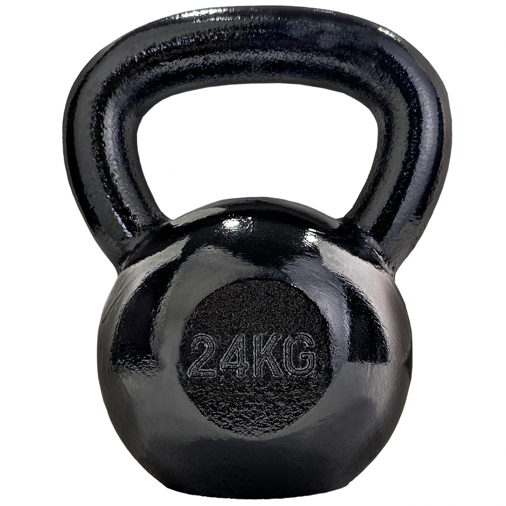 Kettlebell - 24 kg, støbejern, sort