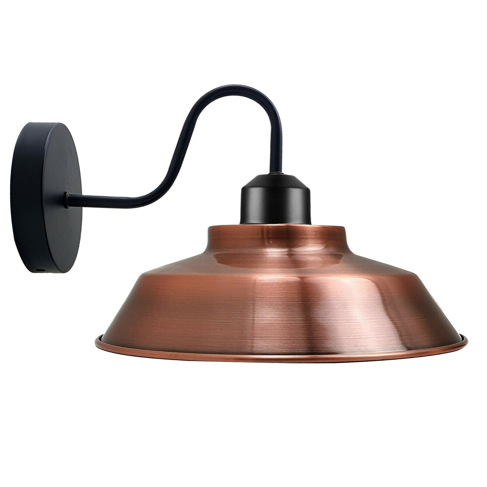 Se Retro industrielle væglamper Fittings E27 Indendørs Lampe Metal Shell Shade Kobber hos Lammeuld.dk