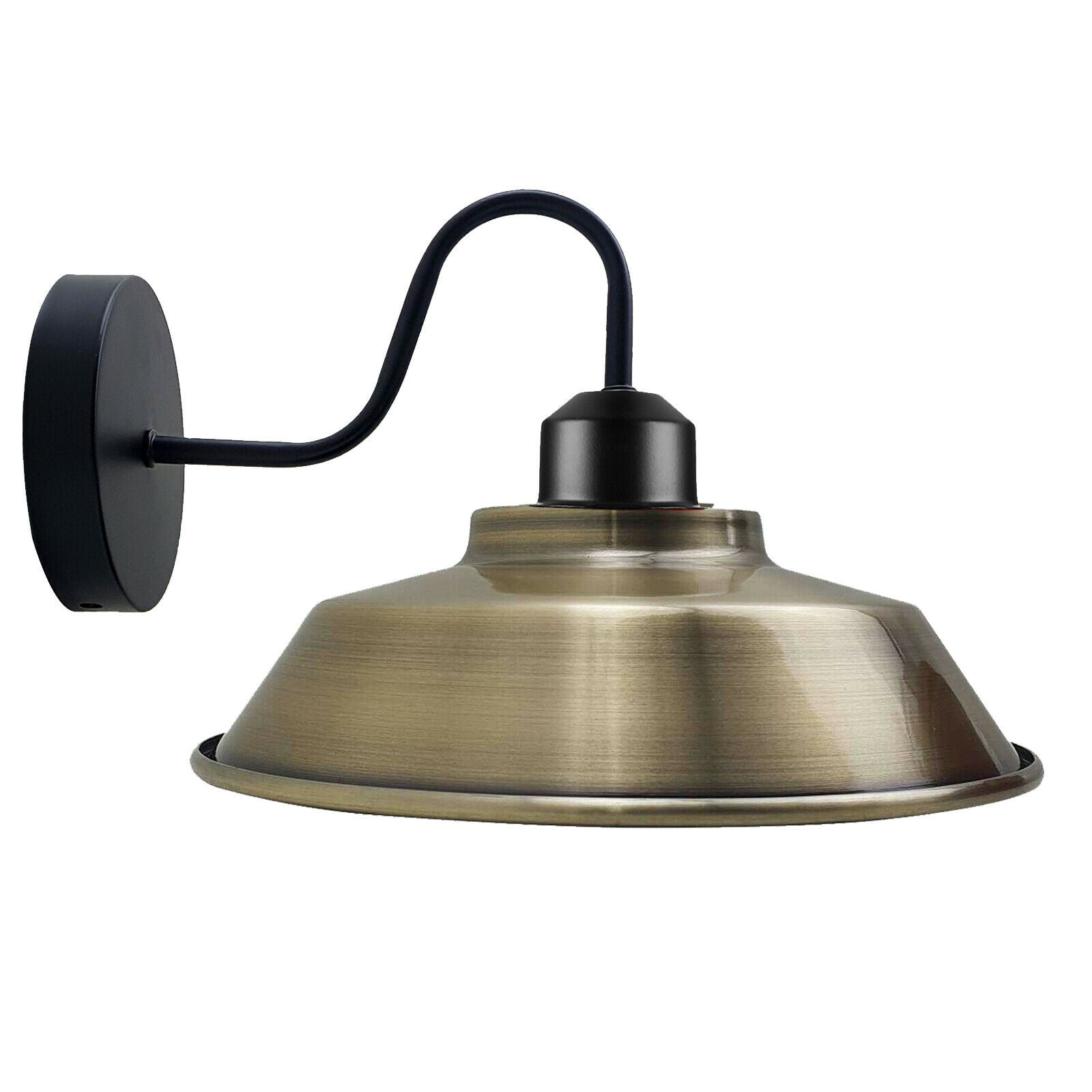 Retro industrielle væglamper E27 indendørs lampe Metal kop form skærm Grøn messing