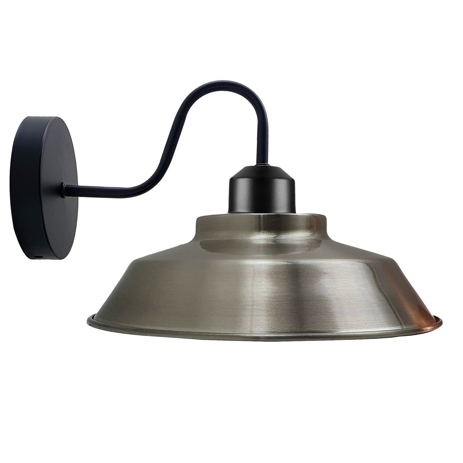 Billede af Retro industrielle væglamper E27 Indendørslampe Metal Kopform Skærm Satin Nikkel