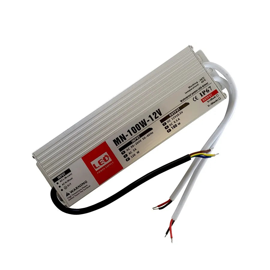 100W LED Driver Switch Strømforsyning Transformer IP67 Ultra Slim