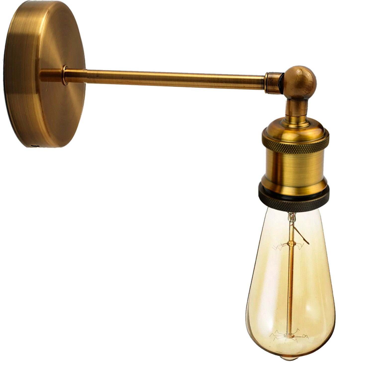 Billede af Væglampe med retningskontakt gul messing