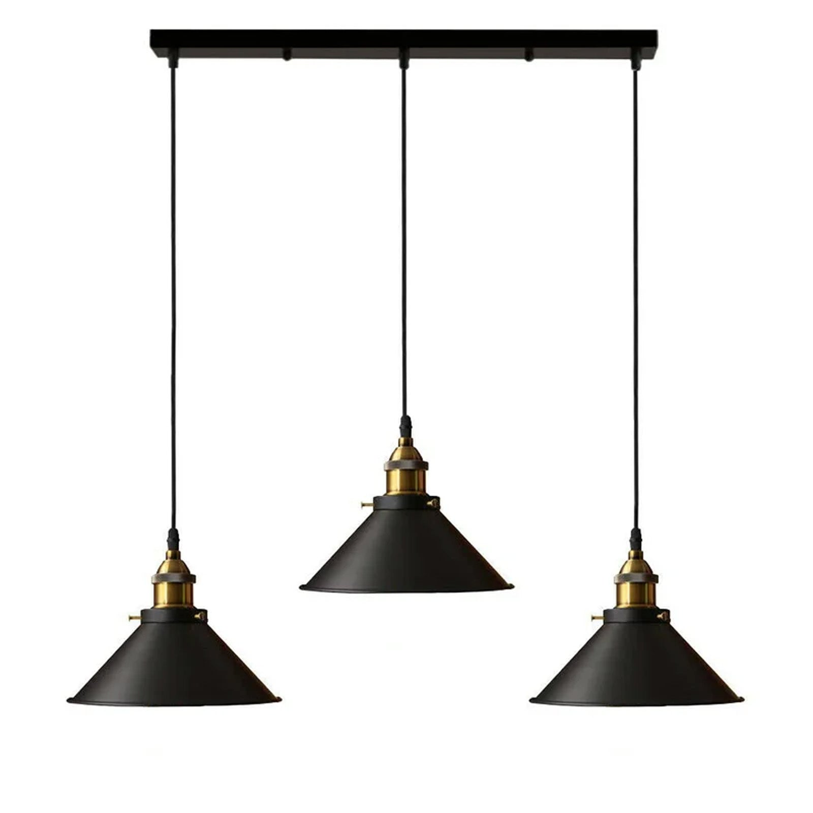 Billede af Sort Sylvan 3-Light Kitchen Island Cone Pendant