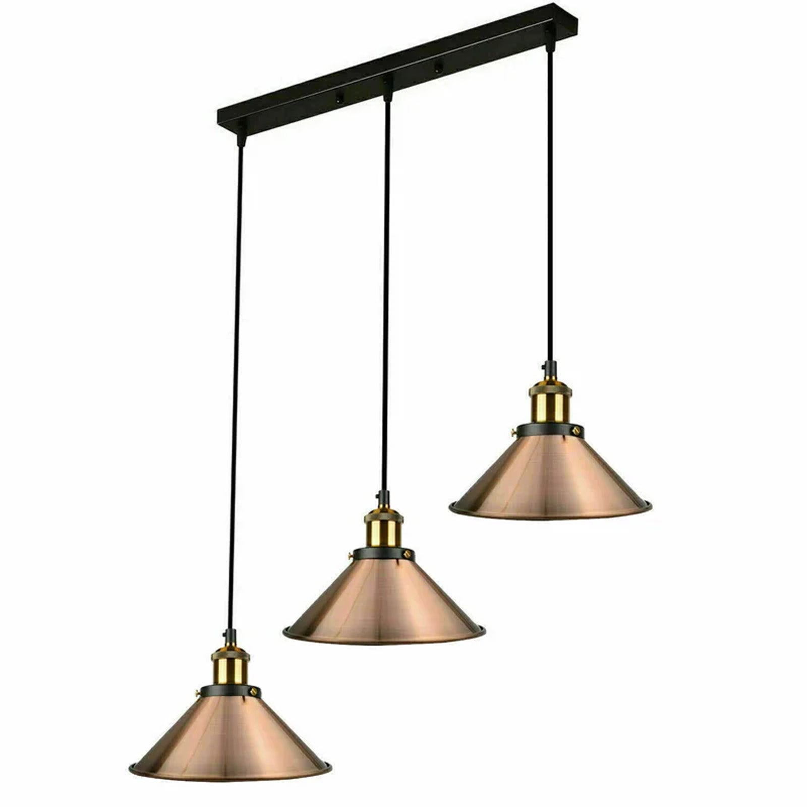 Kobber Sylvan 3-Light Kitchen Island Cone Pendant