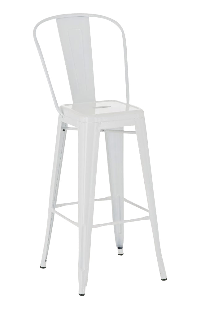 Se Barstol med høj ryg, retro-look, fås i 4 farver hos Lammeuld.dk