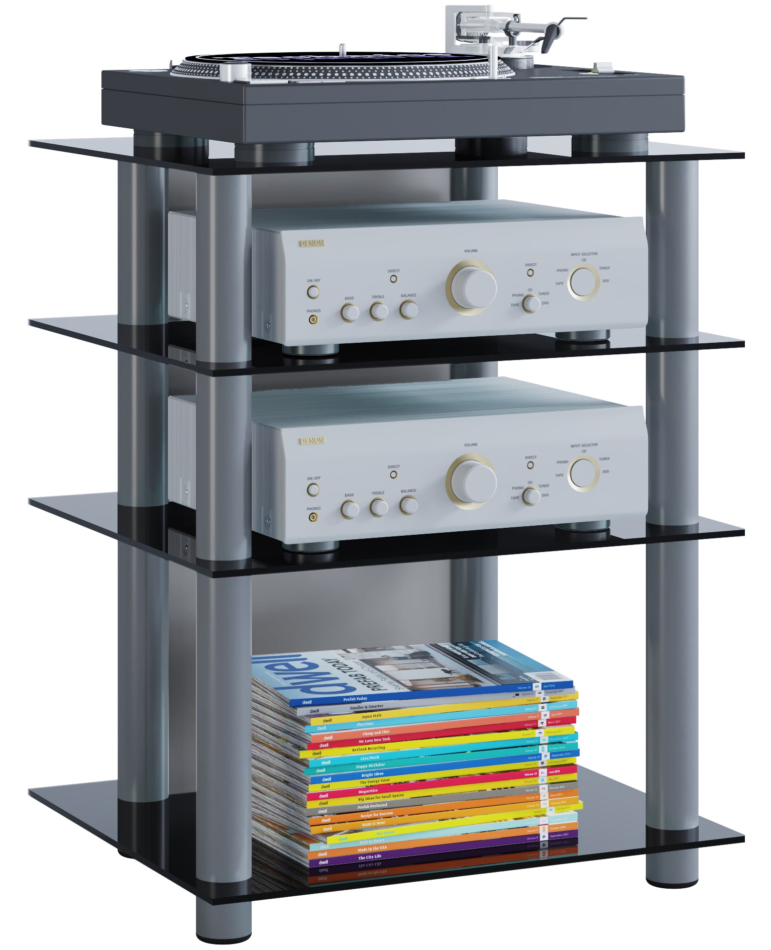 Bilus TV/HiFi-Rack: Elegant design & funktionel opbevaring (B: 59 cm, D: 48 cm, H: 70 cm)