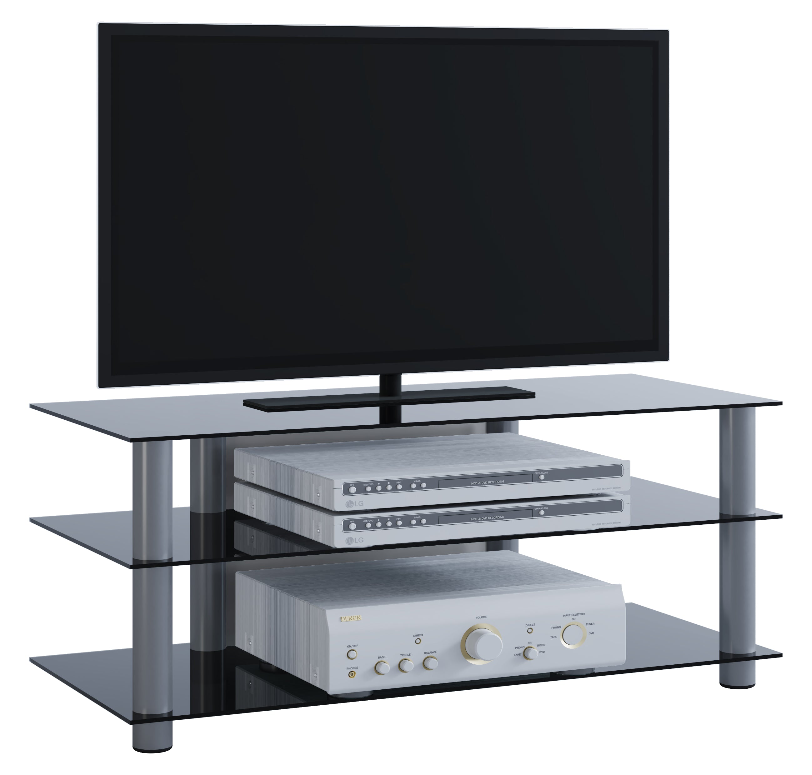 Tv-bord i metal, B.110 x D.42 x H.45 cm