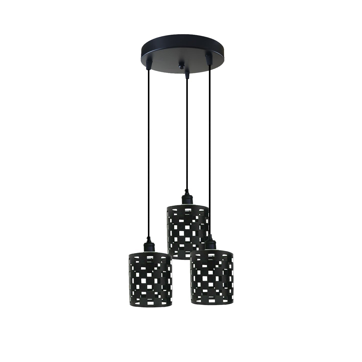 Billede af Køkkenlamper, hængelamper, pendel, 3-flamme bur, 11 cm, sort