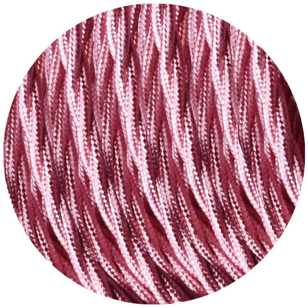 Se Tekstilkabel 2-kernet stofkabel 0,75 mm ², flettet, skinnende pink hos Lammeuld.dk