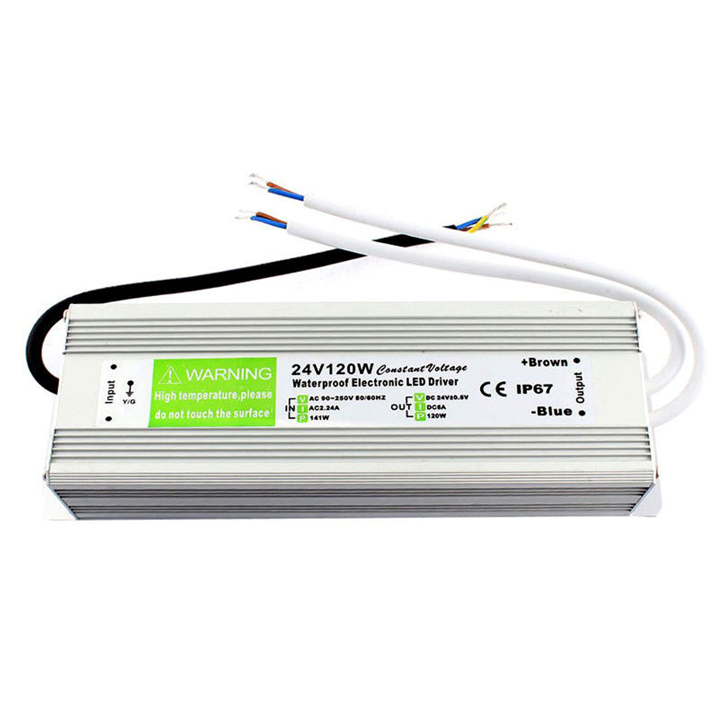 Billede af LED strømforsyning 24V DC, 120W, 8A, IP67 strømforsyning vandtæt driver