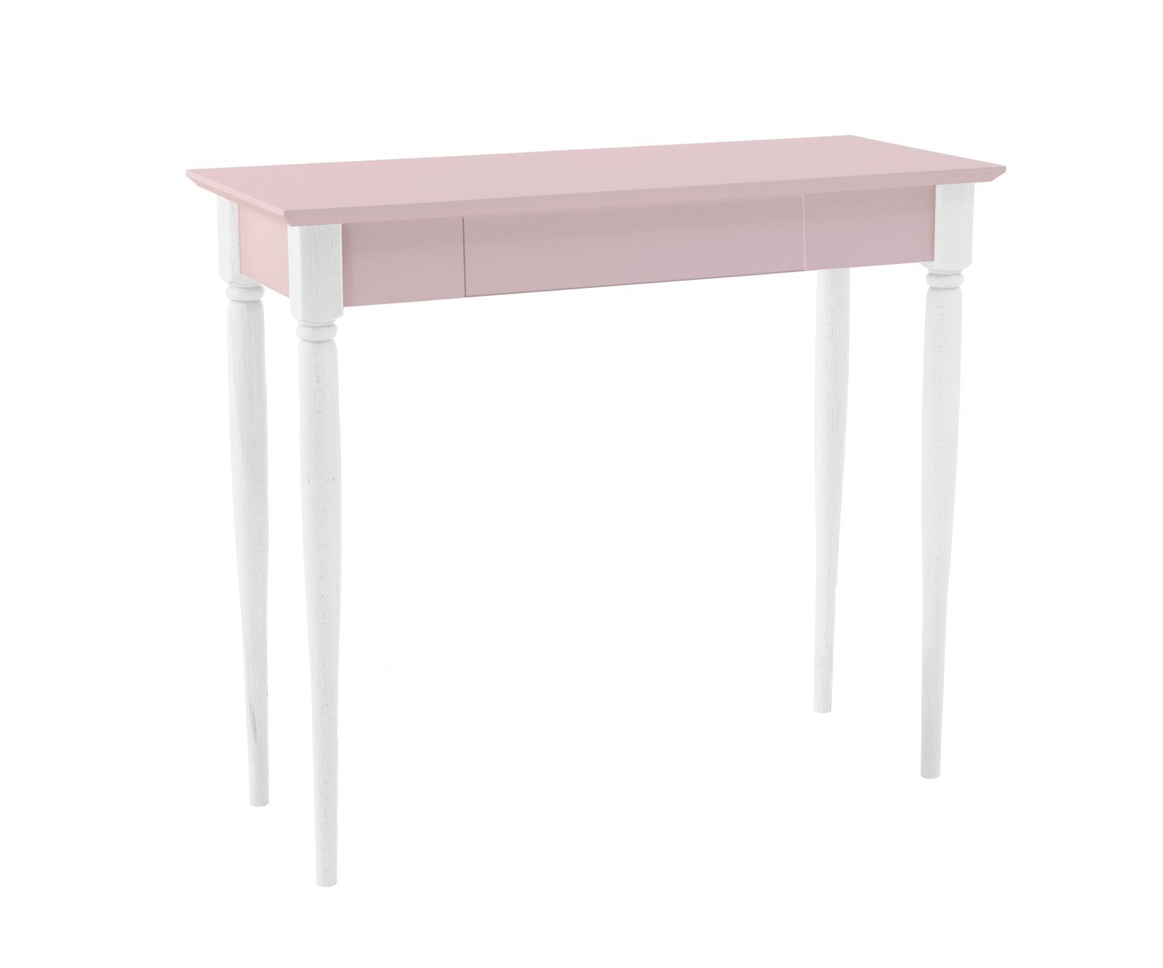 Se MAMO Skrivebord 85x40cm - Pink / Hvide ben hos Lammeuld.dk