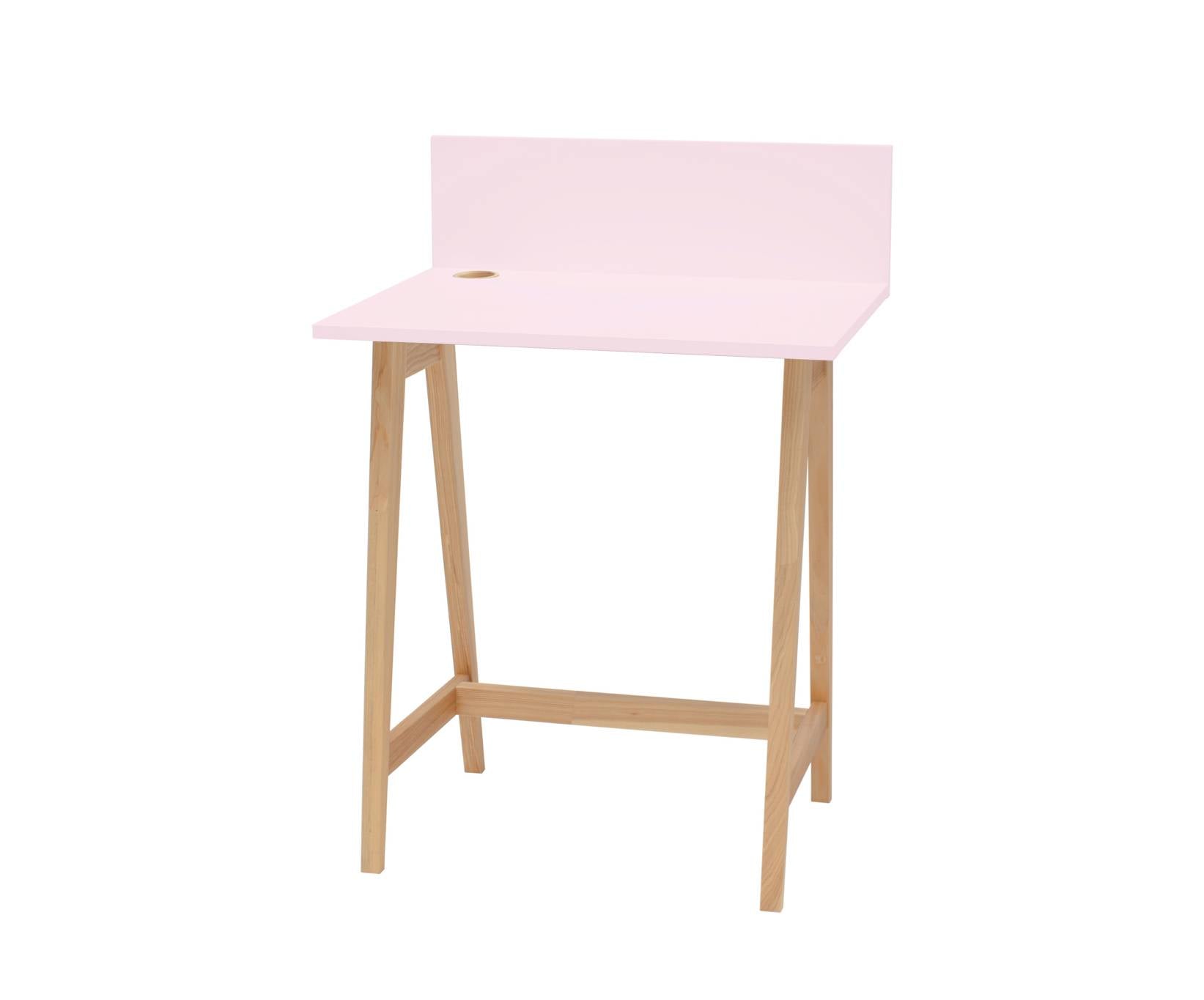 Se LUKA Asketræ Skrivebord 65x50cm / Pink hos Lammeuld.dk