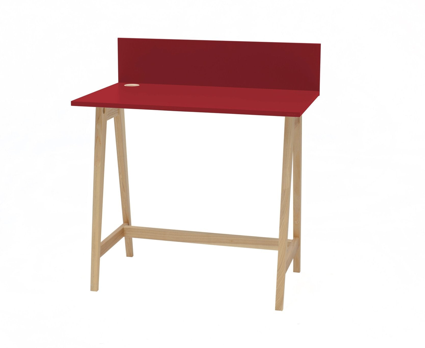 LUKA Asketræ Skrivebord 85x50cm / Rød