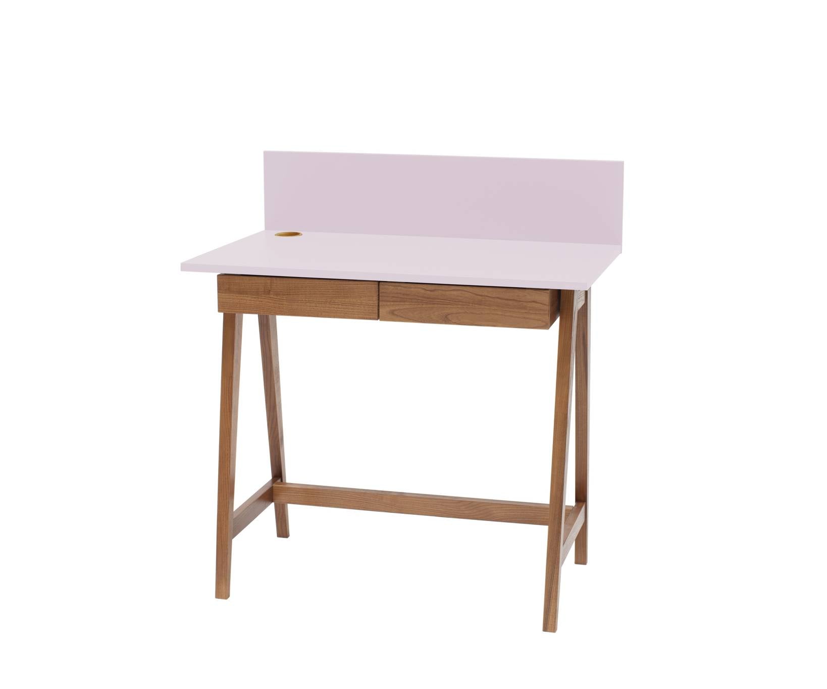 Billede af LUKA Skrivebord 85x50cm med Skuffe Eg / Pink