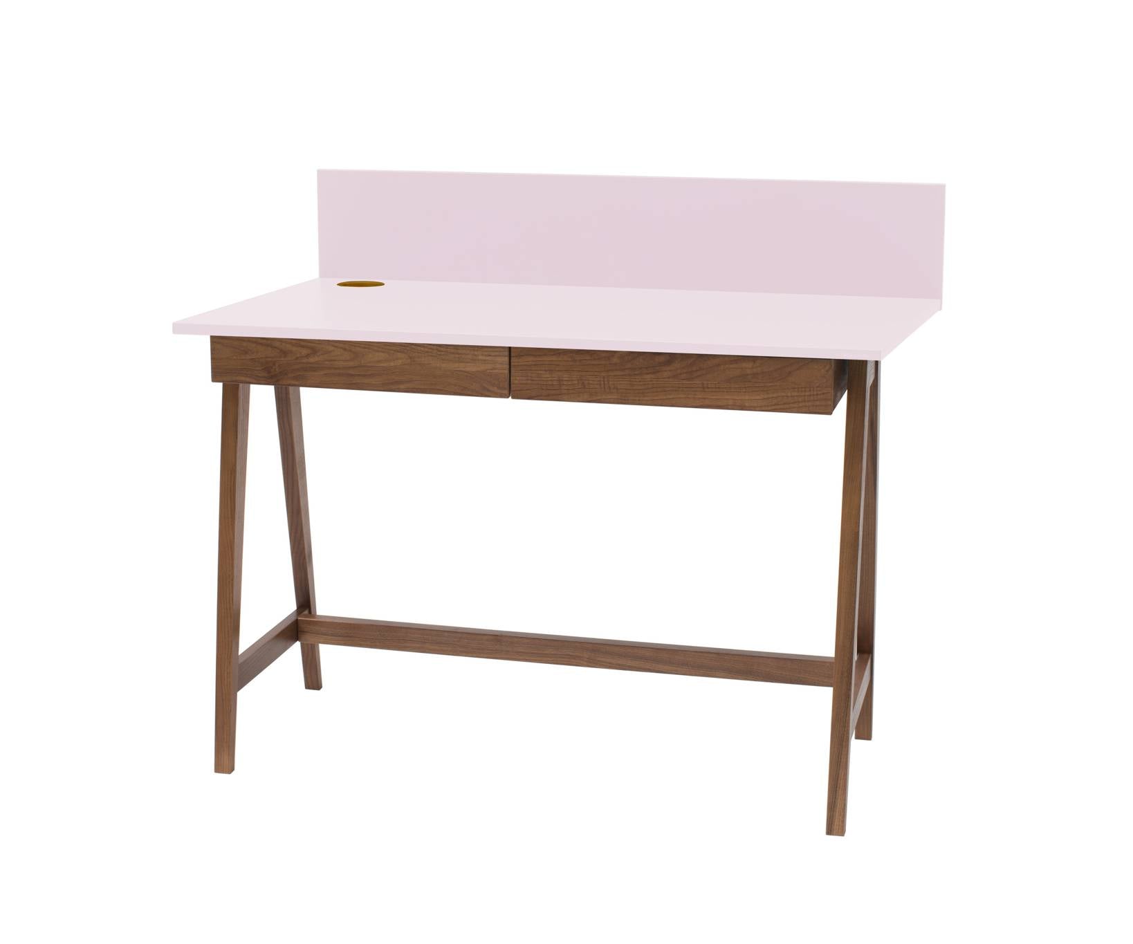 Billede af LUKA Skrivebord 110x50cm med Skuffe Eg / Pink