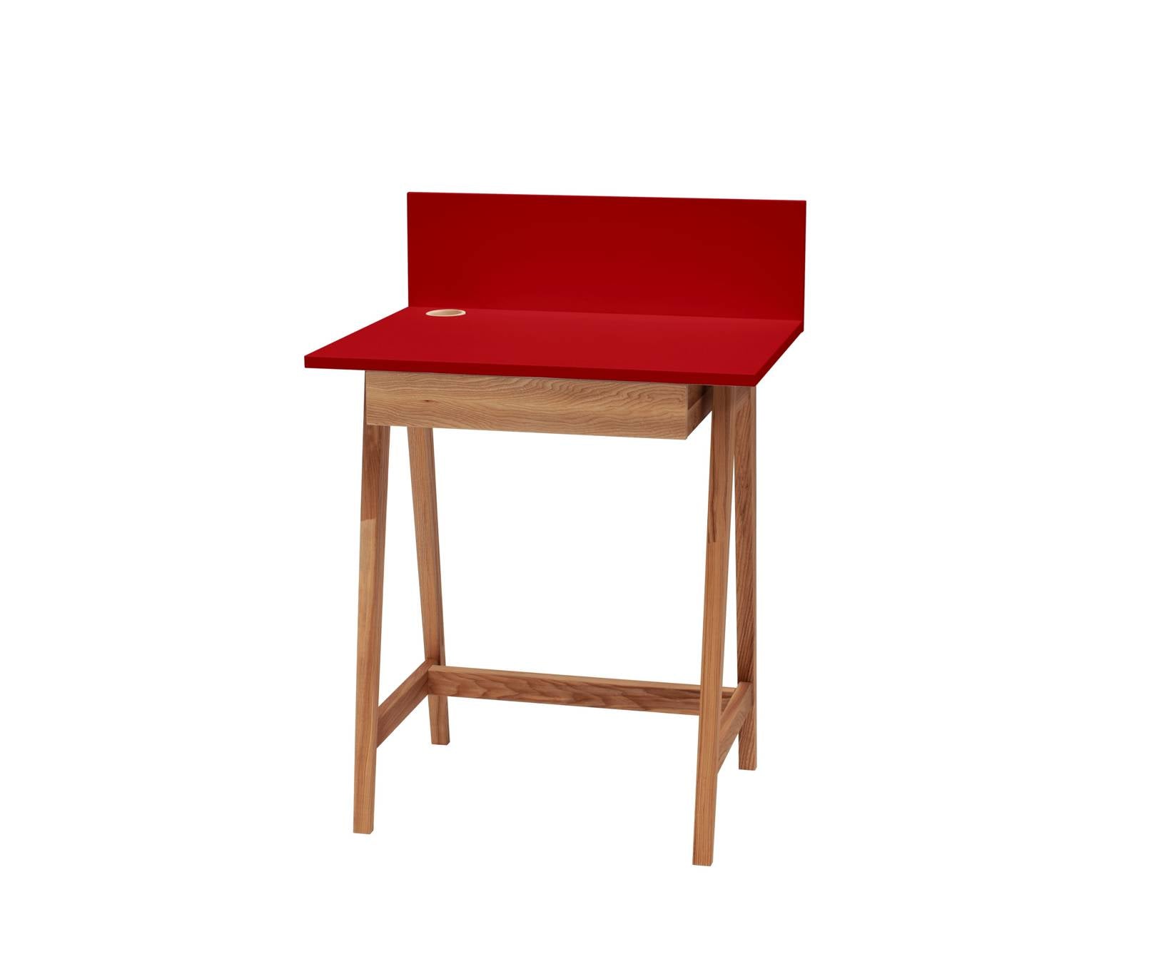 LUKA Skrivebord 65x50cm med Skuffe Eg / Rød