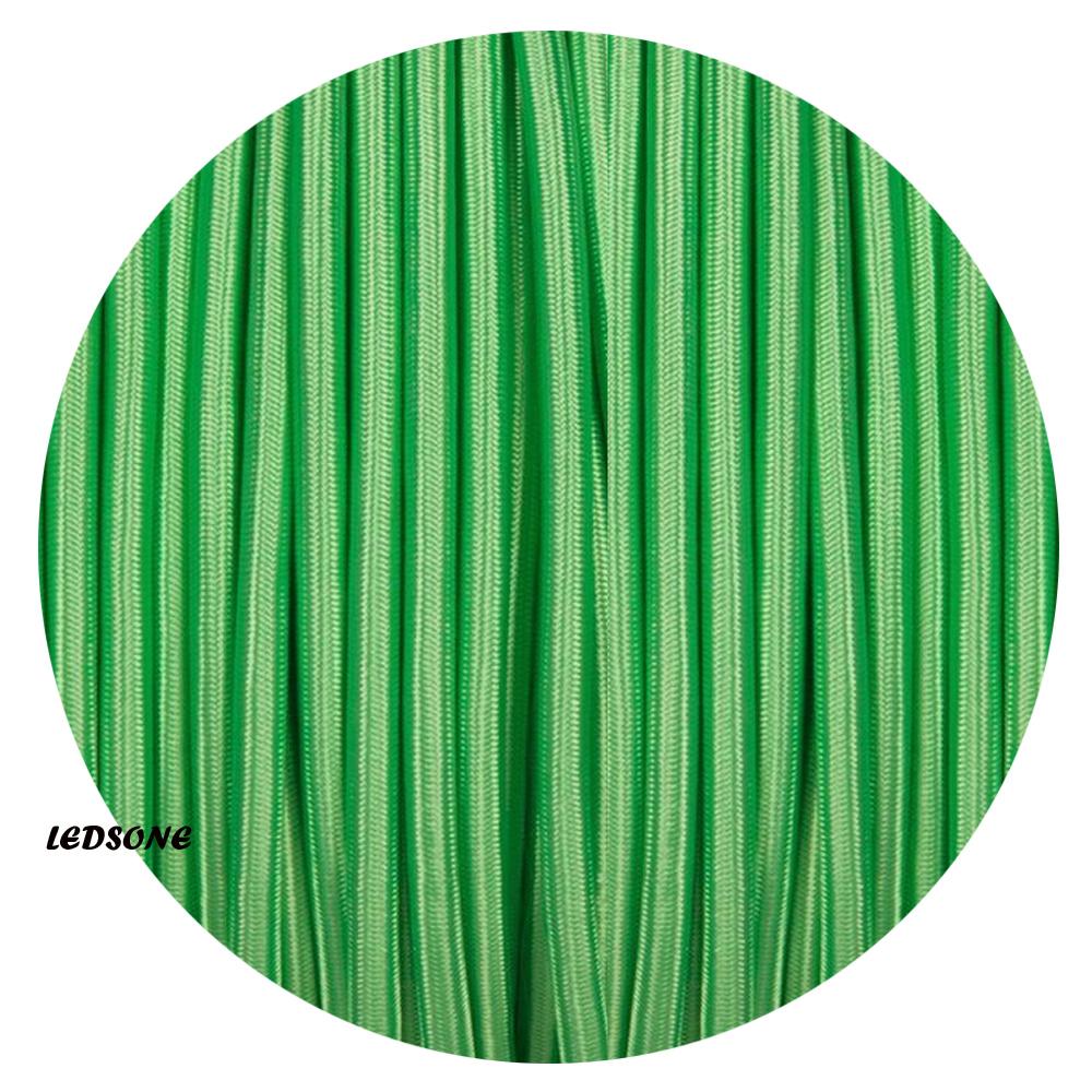 Tekstilledning Lampeledning Stofledning 3x0,75mmÂ², rund, lysegrøn