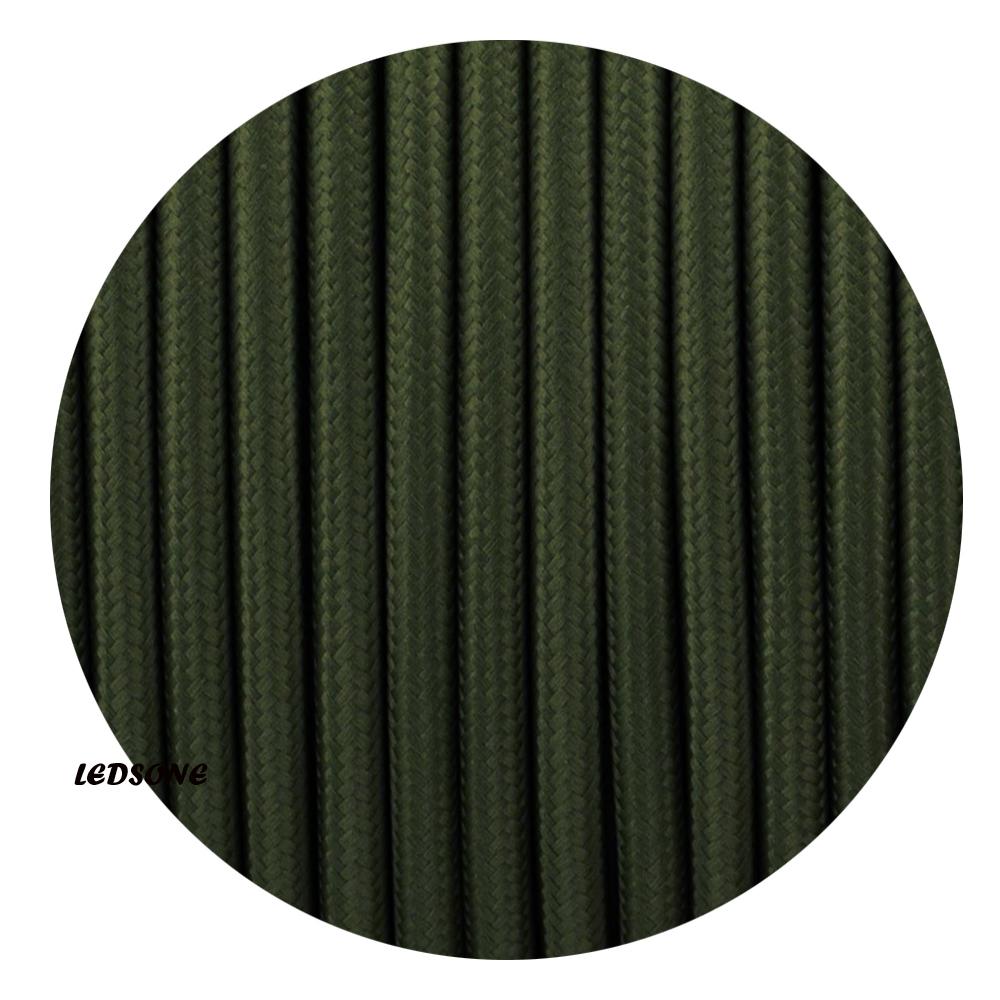 Billede af Tekstilledning Lampeledning Stofledning 3x0,75mmÂ², Rund, armygrøn