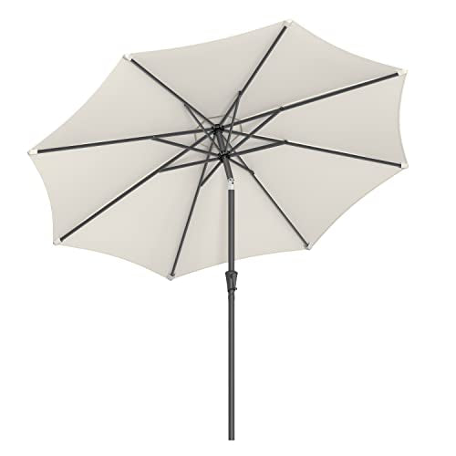 Haveparasol på 290 cm, Ssolbeskyttelse UPF 50+, 30Â°, justerbar i 2 retninger, beige