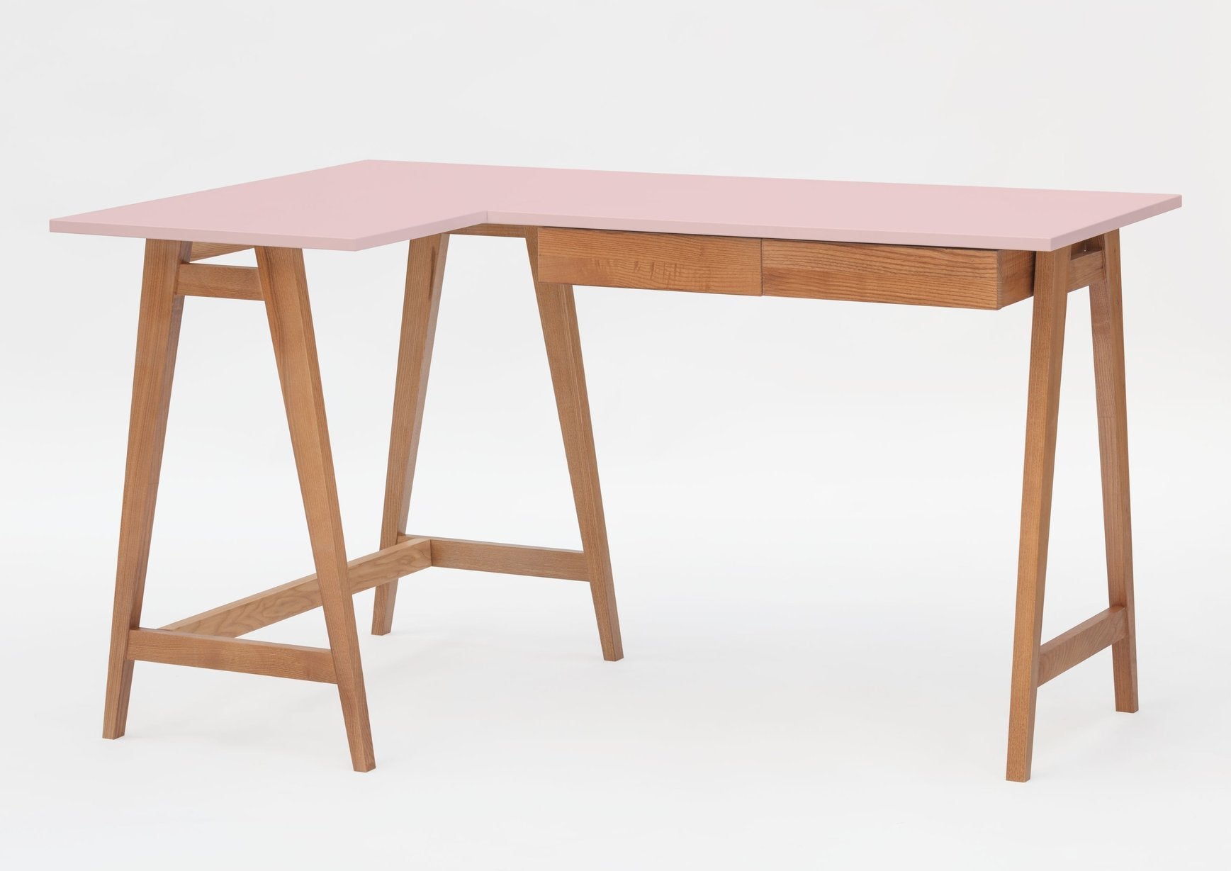 Billede af LUKA Hjørneskrivebord B 135cm x D 85cm / Pink Eg Venstre Side