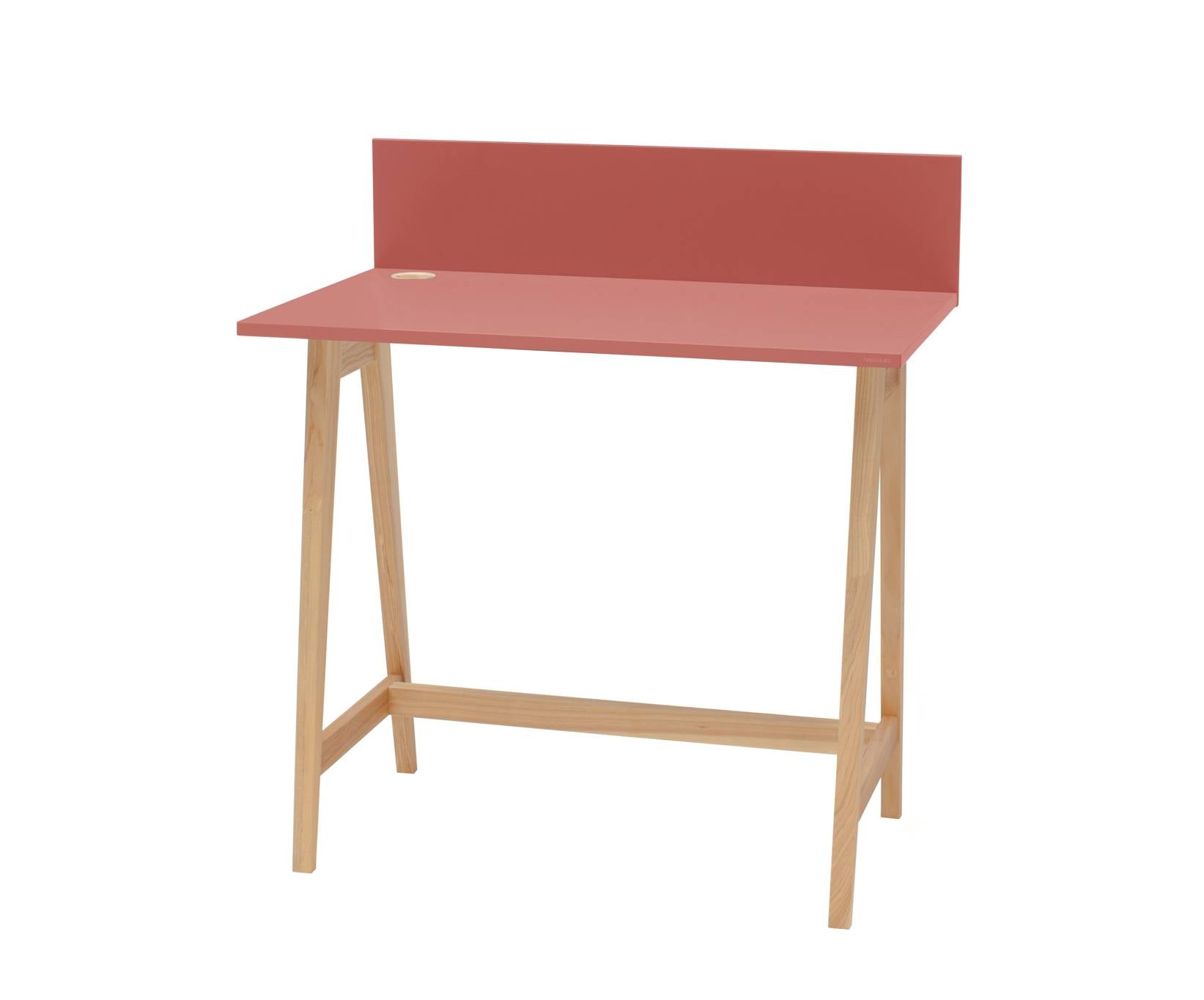 Se LUKA Asketræ Skrivebord 85x50cm Antik pink hos Lammeuld.dk