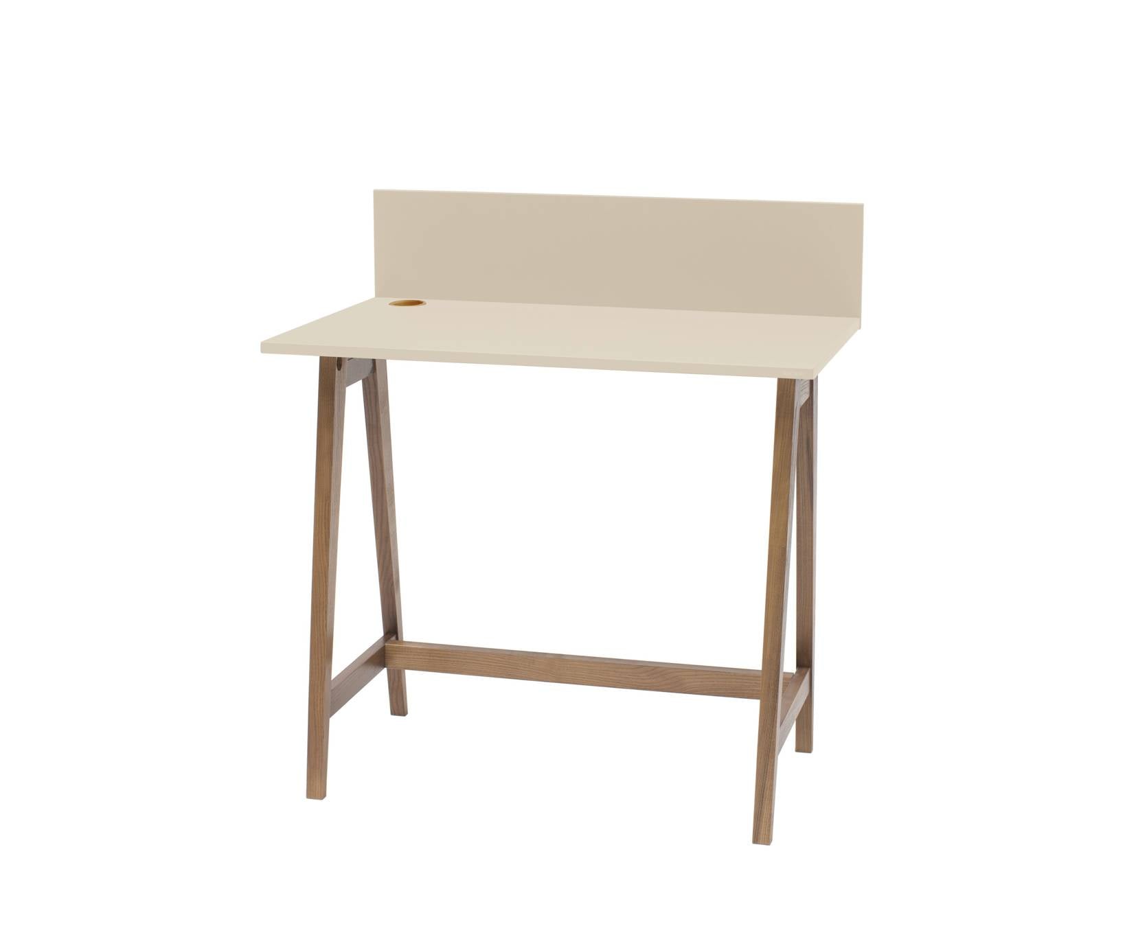 Se LUKA Skrivebord 85x50cm Eg Brun Beige hos Lammeuld.dk