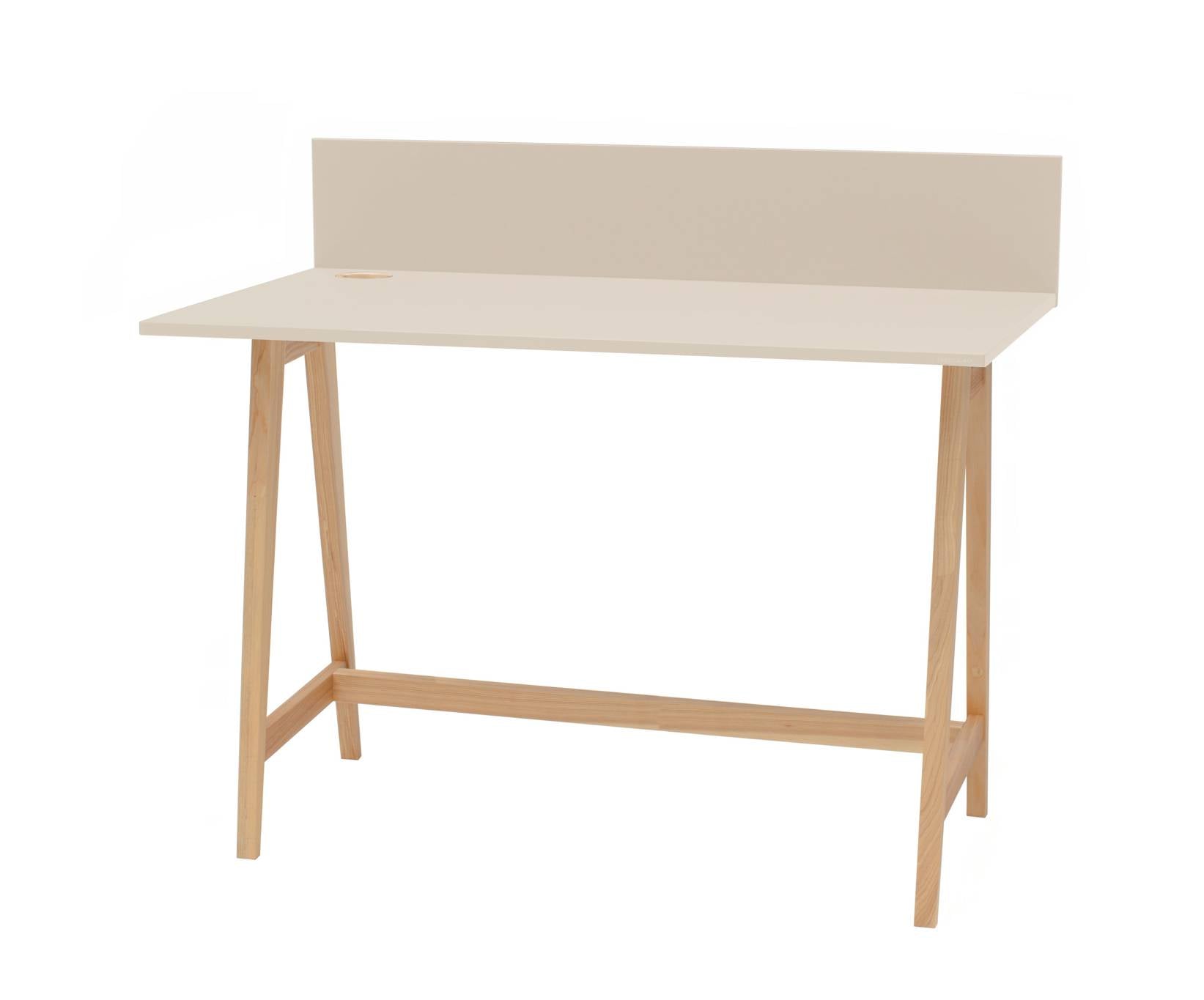 LUKA Asketræ Skrivebord 110x50cm Brun Beige