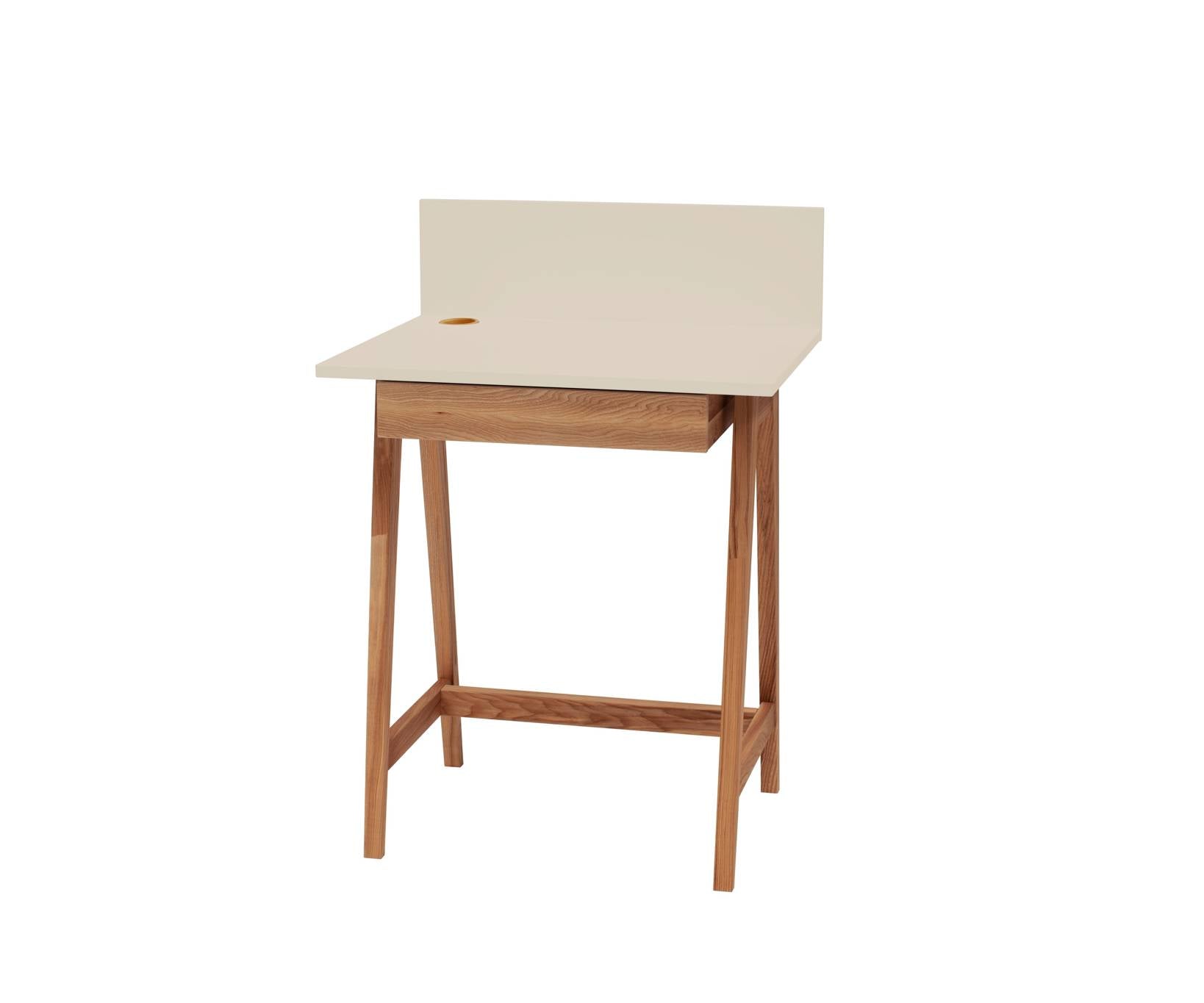 Billede af LUKA Skrivebord 65x50cm med Skuffe Eg Brun Beige