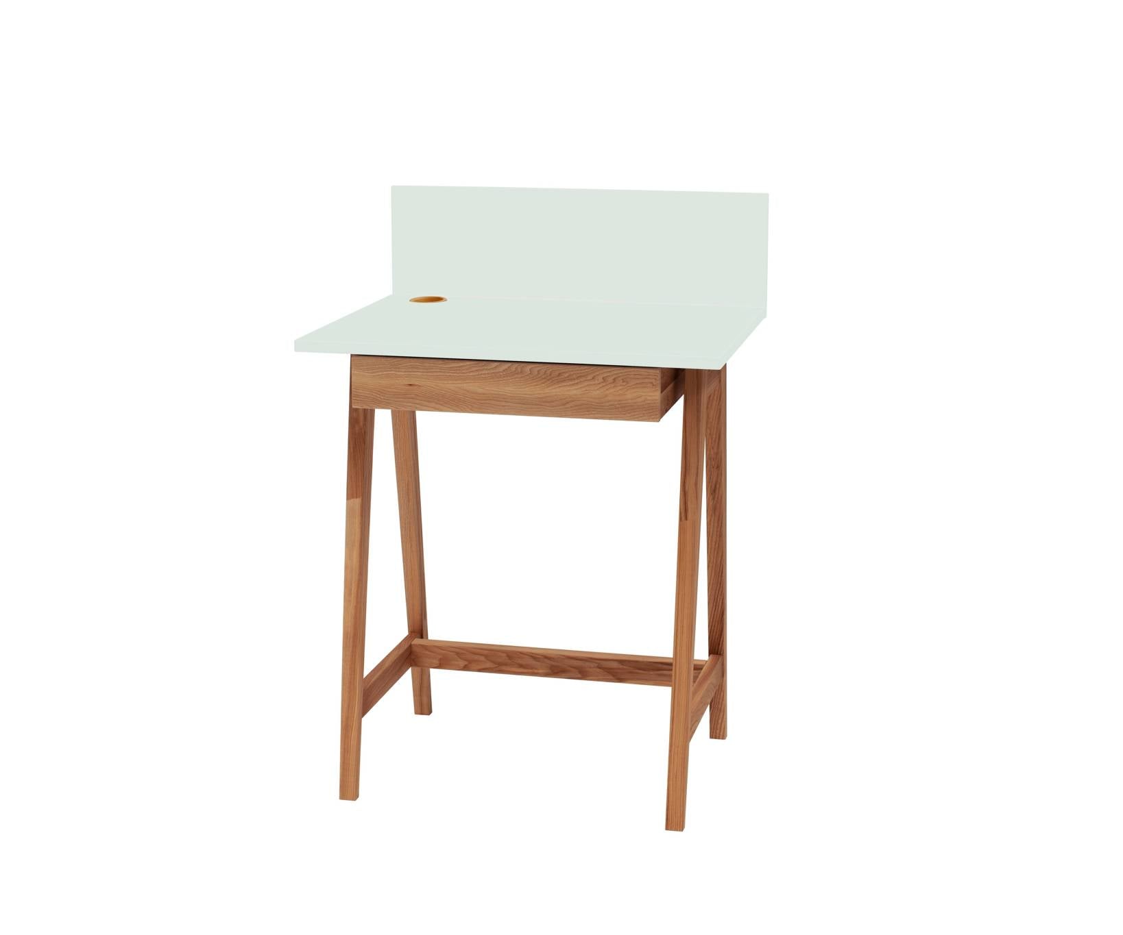 LUKA Skrivebord 65x50cm med Skuffe Eg Myntefarvet