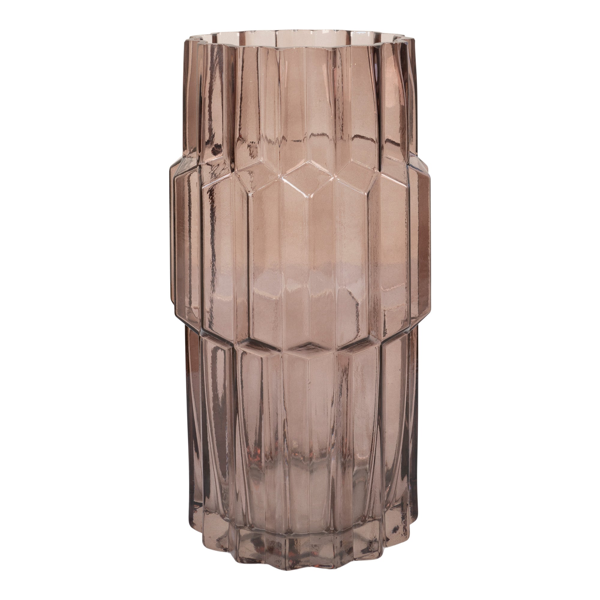Billede af Vase - Vase i glas, lilla, Ø14,5x26 cm hos Lammeuld.dk