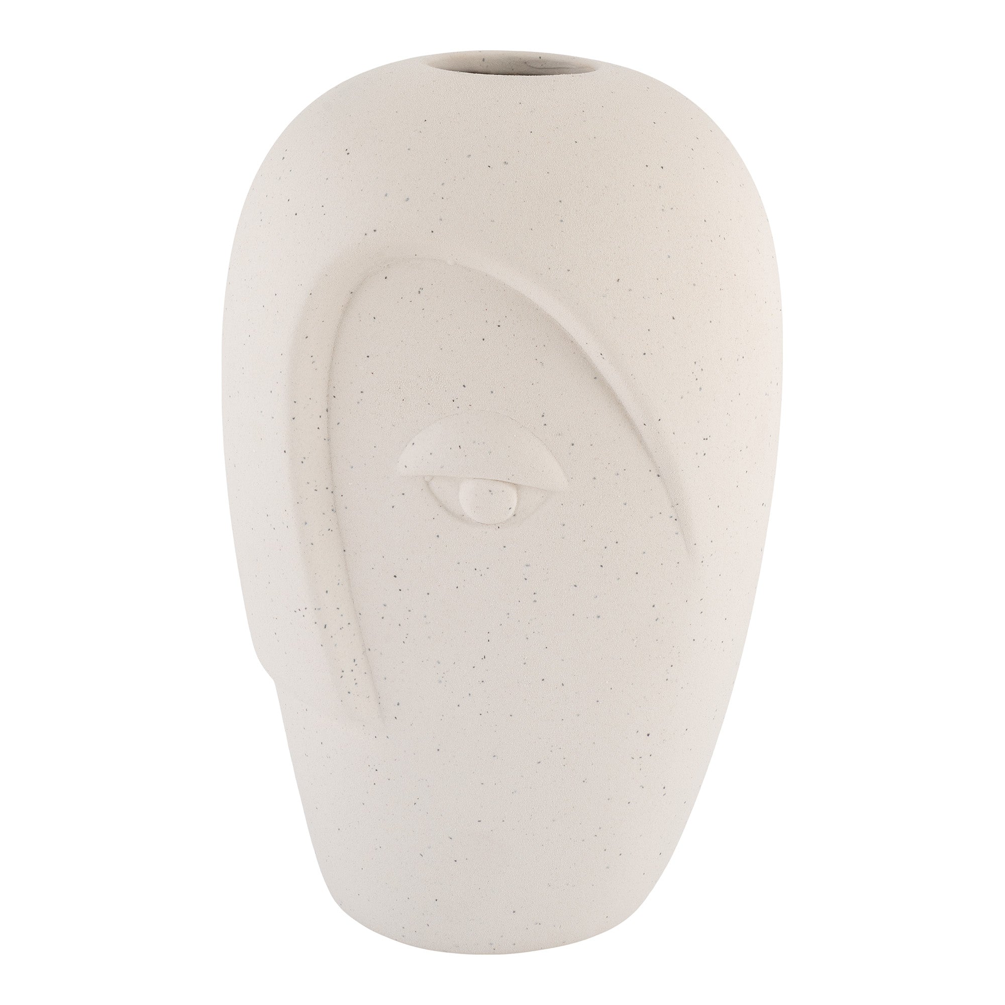 Billede af Vase - Vase i keramik, sand, ansigt, 12,5x13x19,5 cm