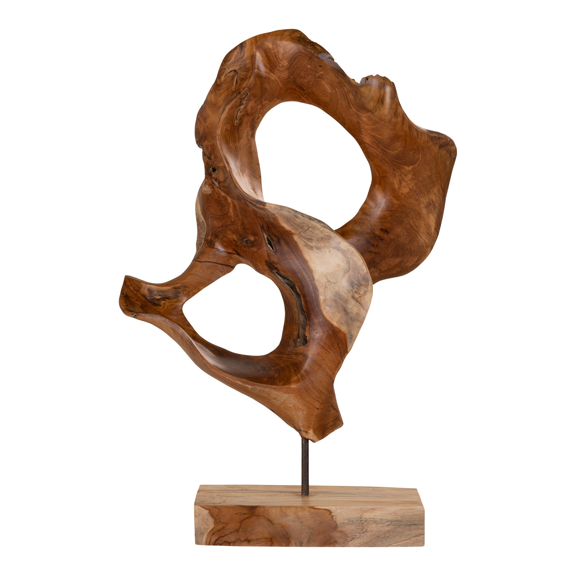 10: Donato Skulptur - Skulptur i teaktræ, unik organisk form, 30x20x60 cm