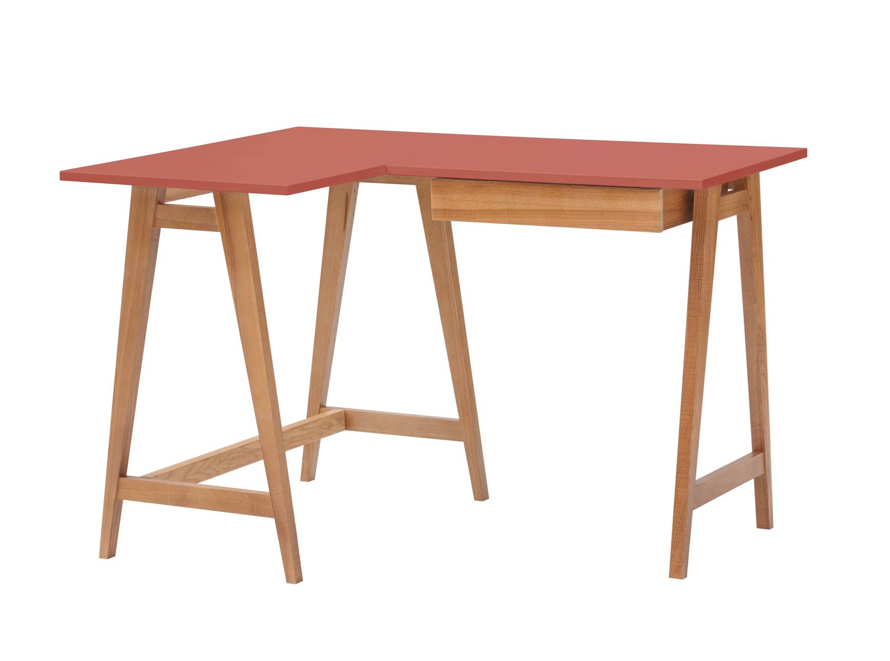 Billede af LUKA Hjørneskrivebord B115cm x D85cm Antik pink Eg Venstre Side