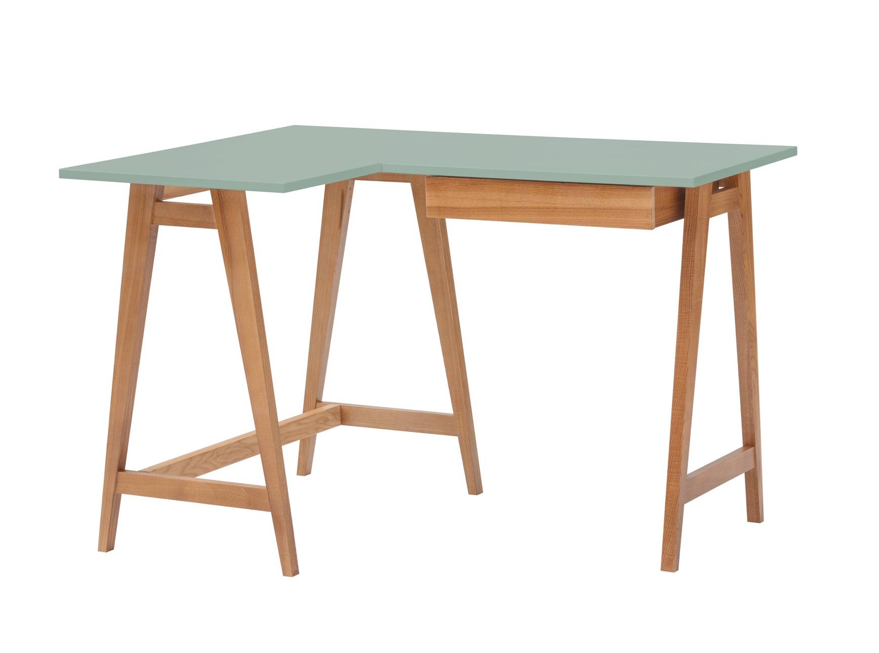 Billede af LUKA Hjørneskrivebord B115cm x D85cm Salviegrøn Oak Venstre Side