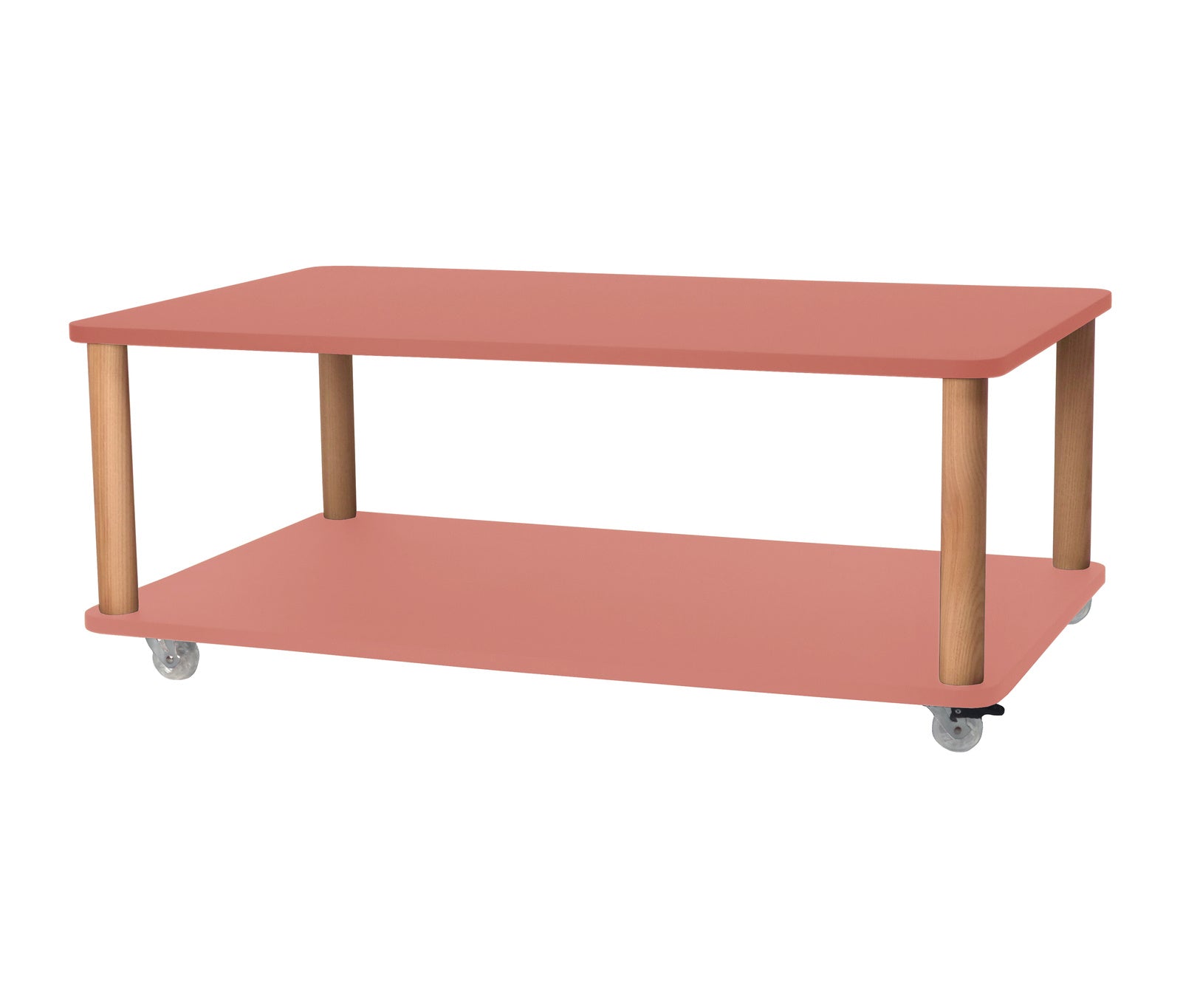 Billede af ASHME Sofabord med Hjul 64x105cm Antik pink