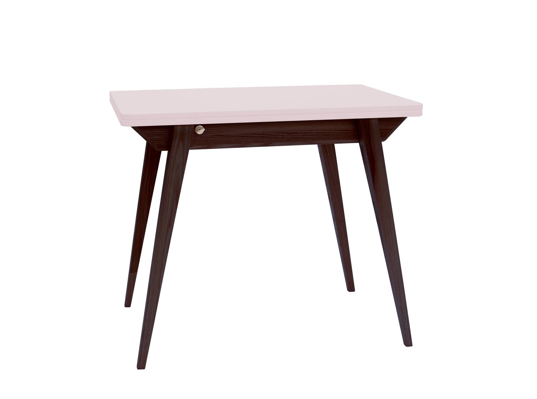 Billede af KONVOLUT Udtrækkeligt Spisebord 90x65cm Pulver Pink Valnød