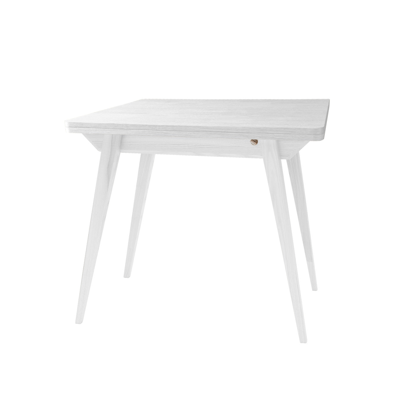 Se KONVOLUT Udtrækkeligt Spisebord 90x65cm Hvidbejdset plade hos Lammeuld.dk