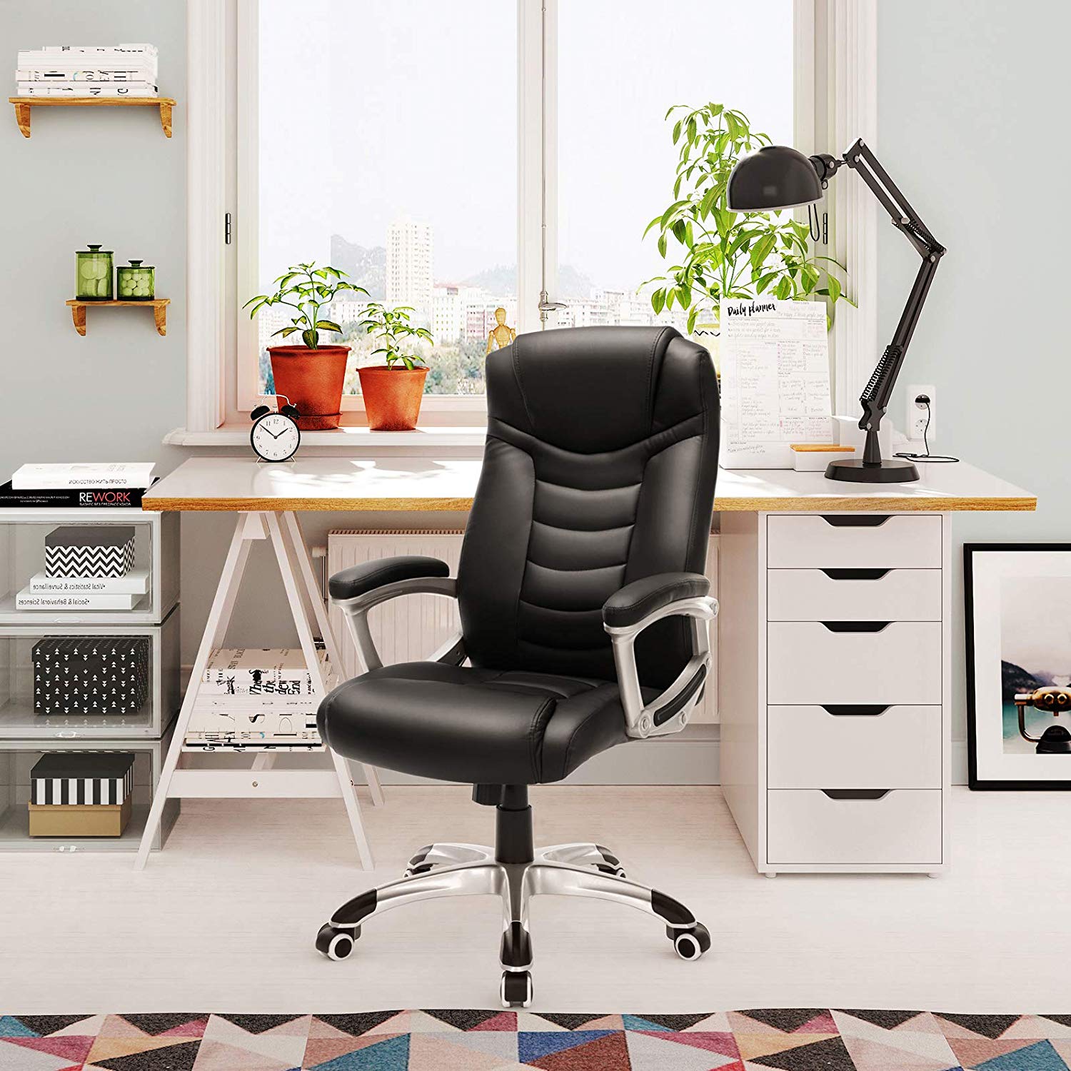 Se Executive kontorstol, robust, stabil og ergonomisk, sort hos Lammeuld.dk