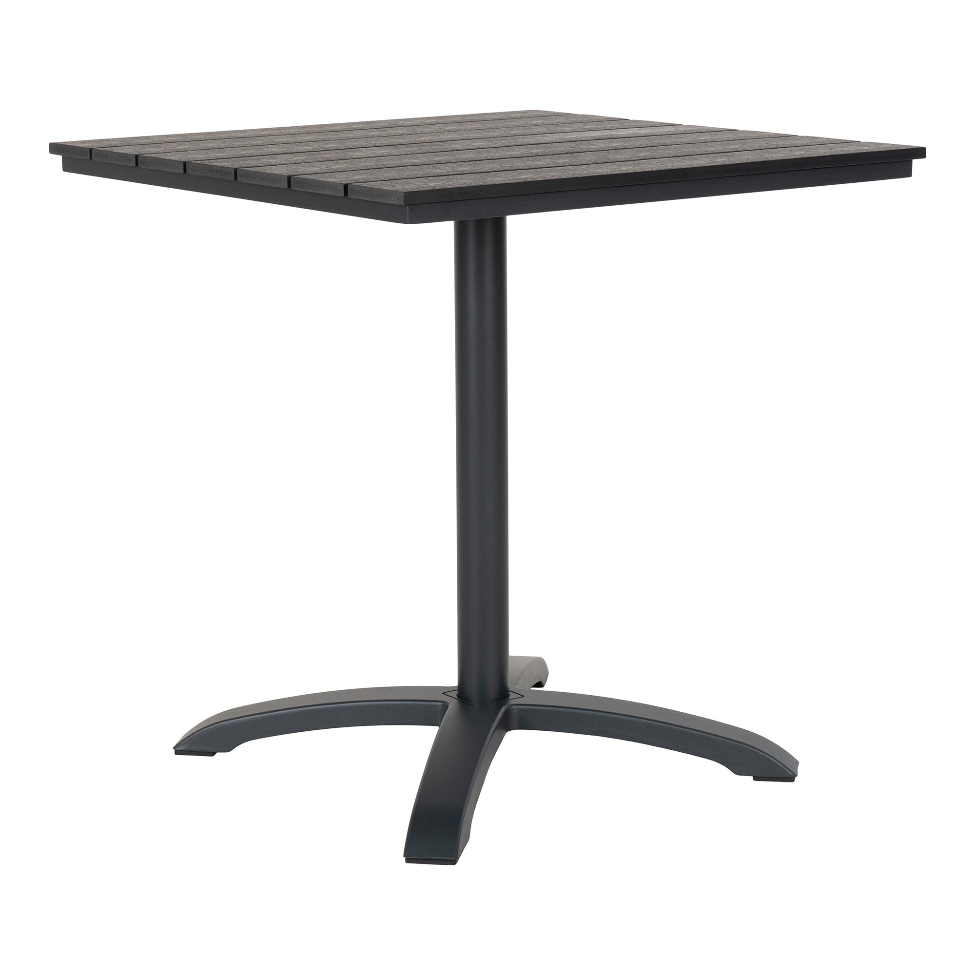 Billede af Chicago Cafébord - Cafébord med bordplade i grå nonwood og sorte ben, 70x70x72 cm hos Lammeuld.dk