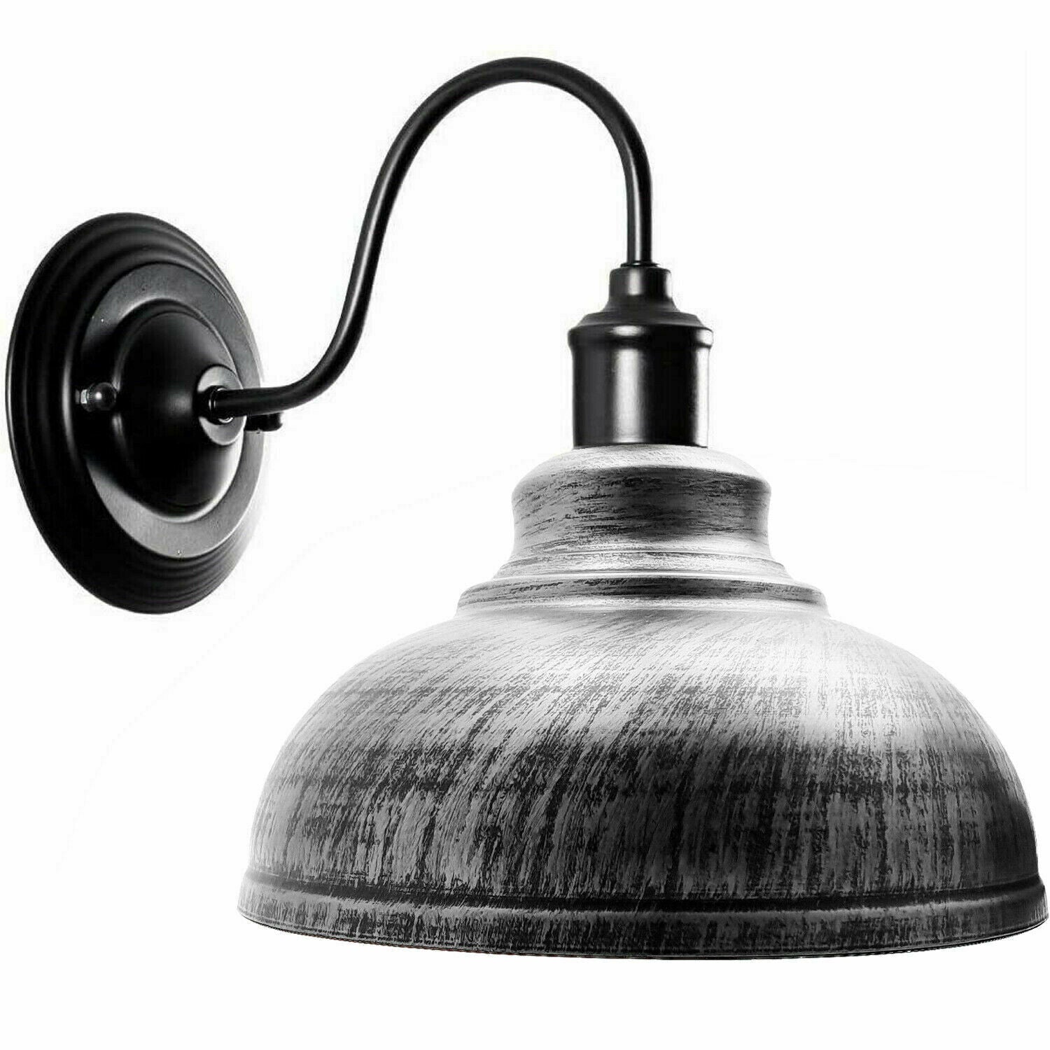 Billede af Børstet sølvfarve Moderne Retro Væglampe Lommelygte Edison Metal Lampe Vintage-look