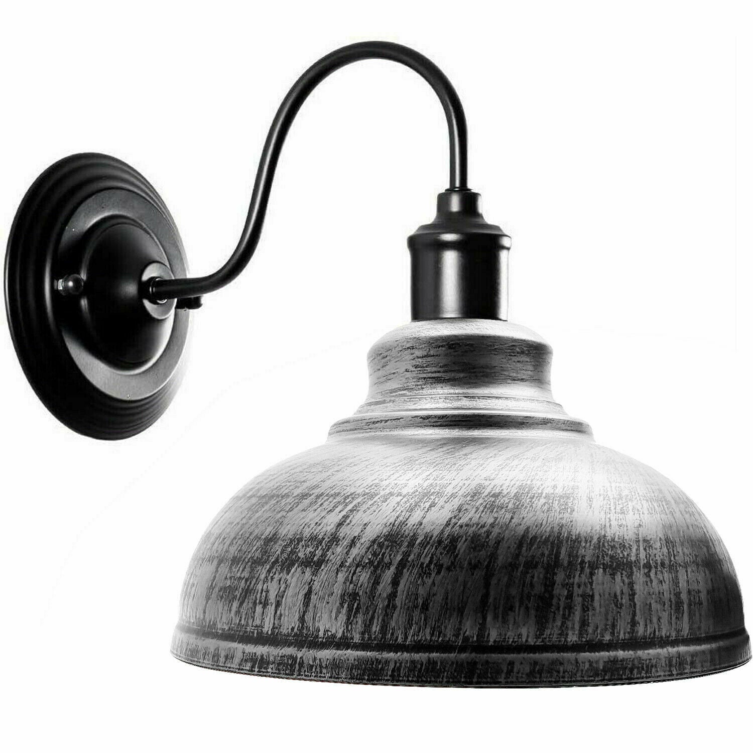 10: Børstet sølvfarve Moderne Retro Væglampe Lommelygte Edison Metal Lampe Vintage-look