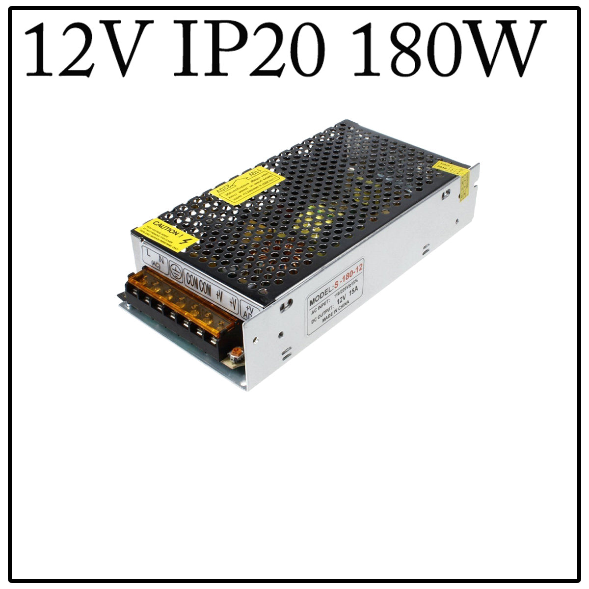 Billede af LED strømforsyning skifte strømforsyning 12V DC, 15A, 180W, IP20 transformer